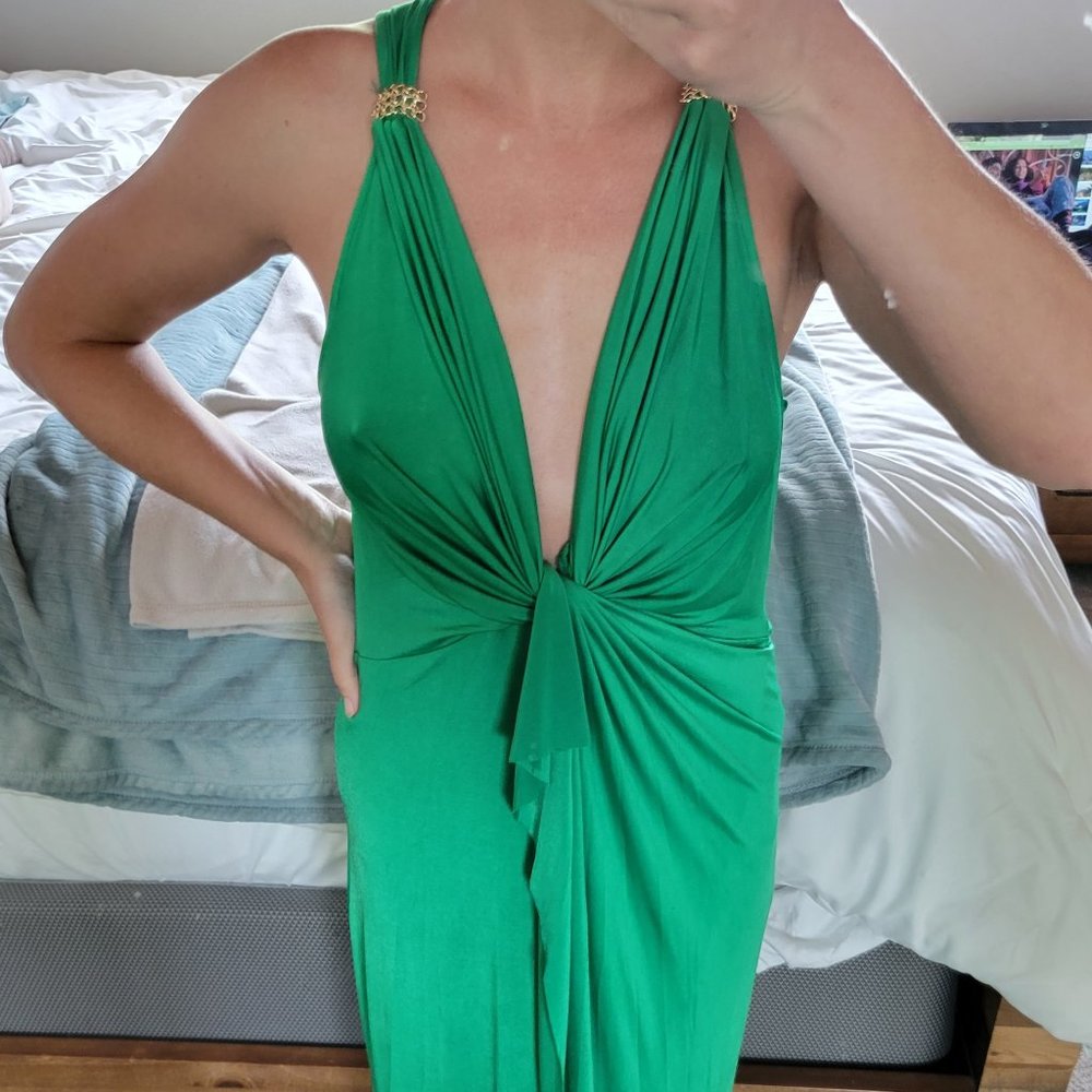 Zara, green dress